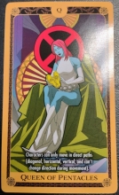 Queen of Pentacles (Q) X of Swords Marvel Heroclix Tarot Card