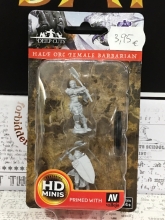 D&D / Dungeons / Pathfinder Unpainted Minis: Half Orc Female Barbarian